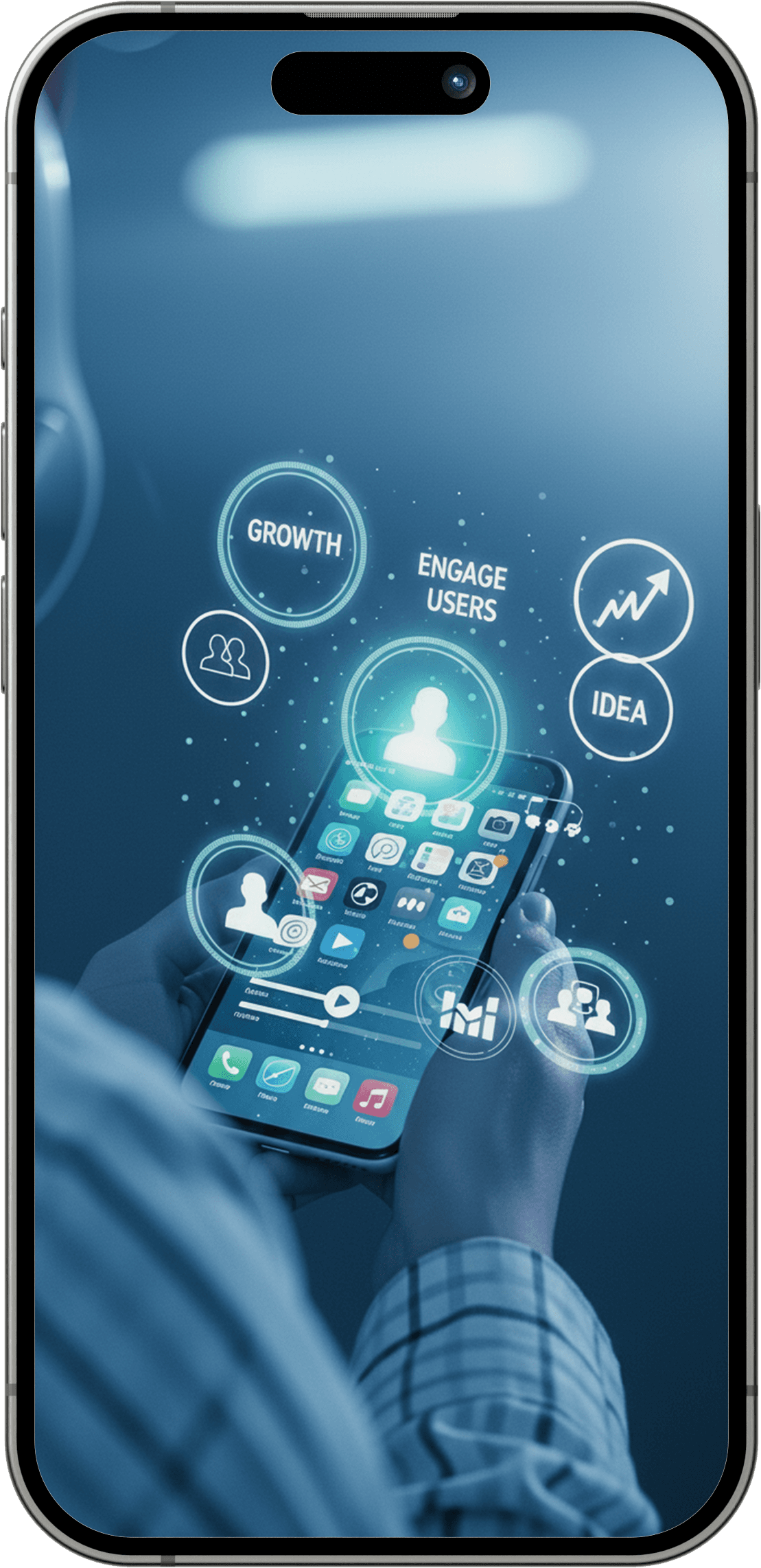 Mobile application interface showcasing innovative features and our expertise in mobile app development services